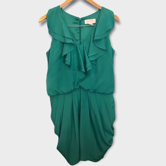 Jessica Simpson Womens 4 Green Ruffle Dress - Picture 1 of 8